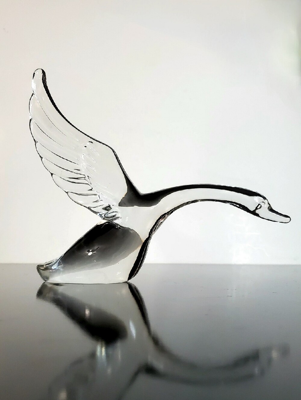 (2) Heisey Blown Clear Crystal Geese In Motion Figurines by Imperial Glass - Picture 3 of 16